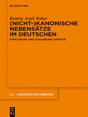cover image of (Nicht-)kanonische Nebensätze im Deutschen